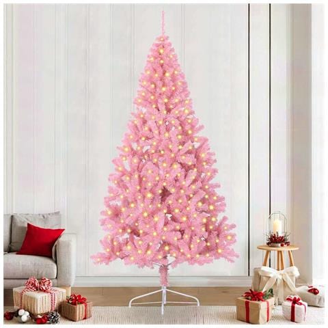 Albero di Natale artificiale preilluminato Rosa 240 cm PVC - Foto 2