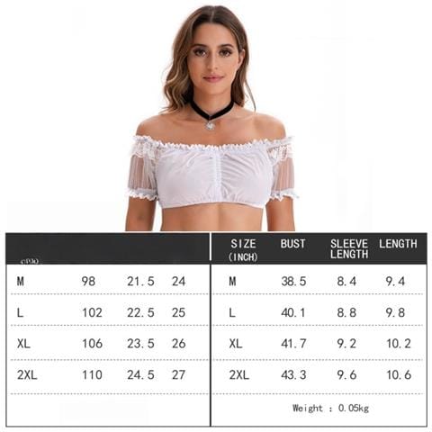 Camicetta Bianca Da Donna Per Oktoberfest - Maglietta A Maniche Corte Per La Festa Della Birra  L - Foto 5