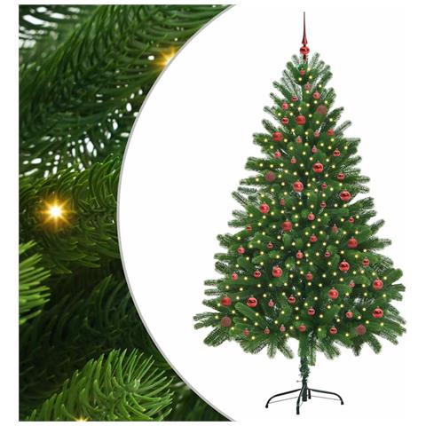 Albero di Natale con 300 LED con supporto Verde 210 cm PE - Foto 1