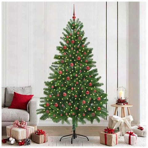 Albero di Natale con 300 LED con supporto Verde 210 cm PE - Foto 2