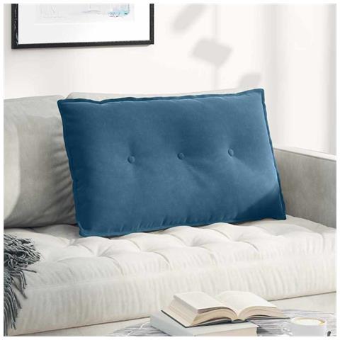 Cuscino per Schiena Blu 80 x 50 cm Tessuto in Cords - Foto 2