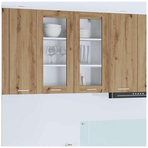 Armadio pensile Riga Rovere artigianale 80 x 31 x 80 cm - Foto 2