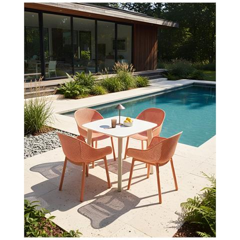 Set Di 4 Sedie Da Giardino Tiggiano Corallo - Foto 1