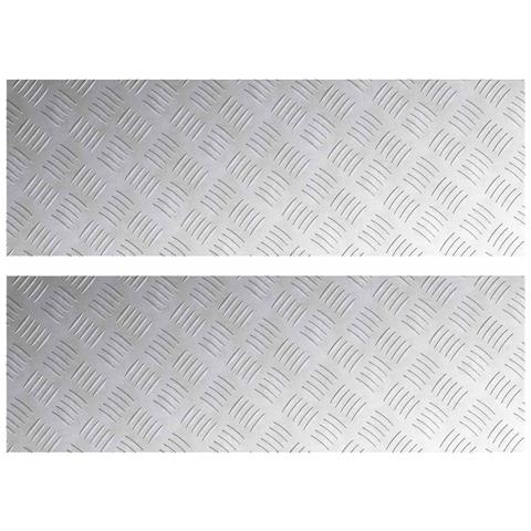 Dischi Quadrati 2 pcs Argento 90 x 30 cm Alluminio - Foto 1