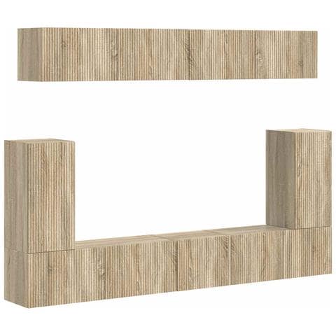 Set mobile TV 5 pcs Rovere Sonoma Legno multistrato - Foto 1