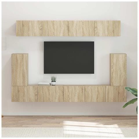 Set mobile TV 5 pcs Rovere Sonoma Legno multistrato - Foto 2