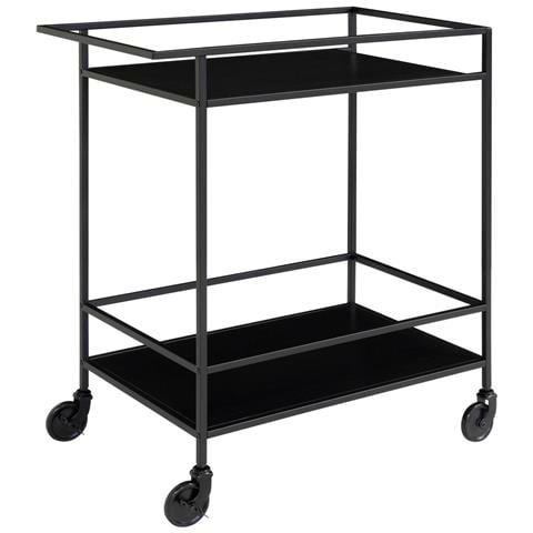 Carrello Bar Vita A 2 Ripiani In Nero Con Struttura In Acciaio, 68×40×79 Cm - Foto 2