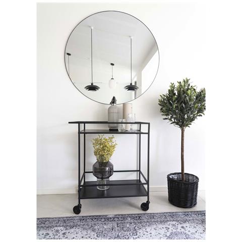 Carrello Bar Vita A 2 Ripiani In Nero Con Struttura In Acciaio, 68×40×79 Cm - Foto 6