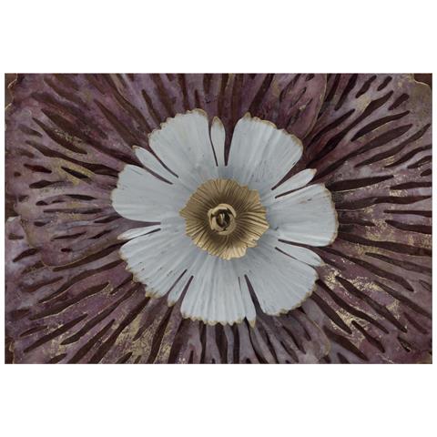 Pannello Decorativo Da Parete Bunga A Forma Di Fiore In Ferro Rosa E Marrone 73x72 Cm - Foto 2