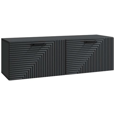 Mobile Porta TV da Muro Montaggio a parete Nero 98 x 31 x 30 cm - Foto 1