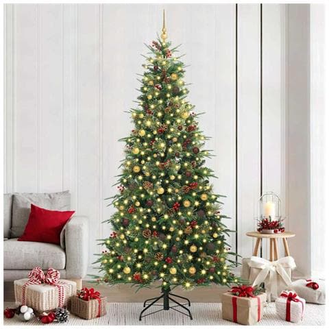 Albero di Natale Artificiale con Rami Pieghevoli Verde 240 cm - Foto 2