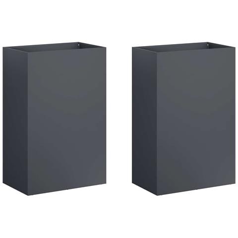 Vaso da giardino 2 pz Antracite 50 x 40 x 75 cm - Foto 1