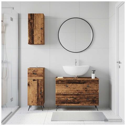 Set di armadietti da bagno in 3 pezzi BREDA Legno antico - Foto 2