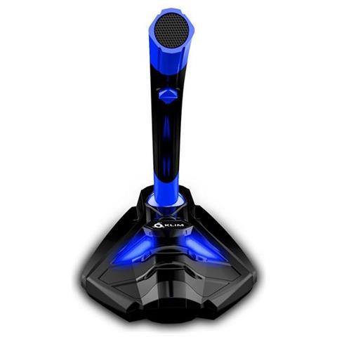 Microfono Klim Desktop Usb Con Stand Per Computer Laptop Pc - Microfono Gaming Videogiochi Ps4 (blu)  - Foto 2
