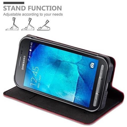Custodia Compatibile Con Samsung Galaxy Xcover 3 In Rosso Mela - Coperchio Protettiva Con Chiusura Magnetica, Funzione Stand E Tasca Per Le Carte - Foto 2
