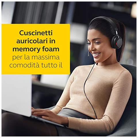 Evolve2 40 Cuffie Stereo Professionali Certificate UC e con Tecnologia di Chiamata a 3 Microfoni, Cavo con Entrata USB-A, Nero - Foto 6