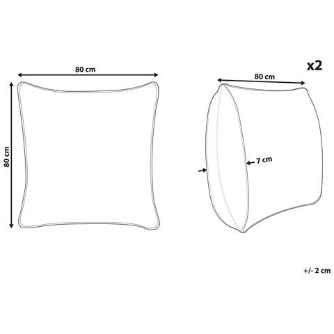 Set Di 2 Cuscini Letto 80 X 80 Cm Diran - Foto 12