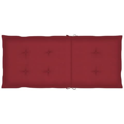 Sedie da Giardino 4 pz con Cuscini Rosso Vino Massello di Teak - Foto 10