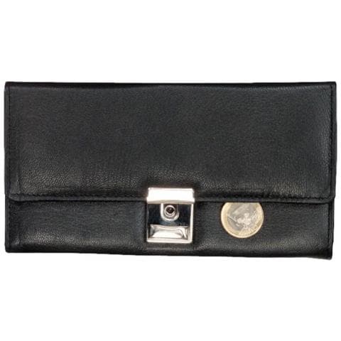 Portafoglio Portamonete in Vera Pelle di Nappa Nero - Foto 1