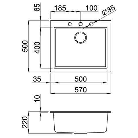 LAV. QUADRA 105 57x50 1V TITANIUM 73 - Foto 2