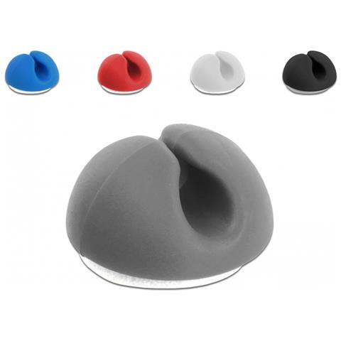 18294 organizer per cavi Scrivania /Parete Supporto per cavo Nero, Blu, Grigio, Rosso, Bianco 10 pz - Foto 1