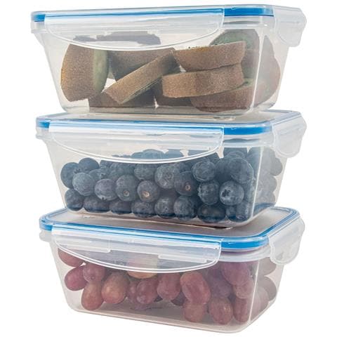 Classbach C-fhd 4006 K 3 Recipienti In Plastica Per Alimenti Con Coperchio Ermetici Contenitori Cucina