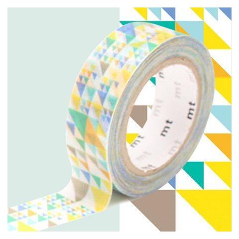 Nastro Adesivo Decorativo Triangoli Blu, Giallo - 1,5 Cm X 7 M - Foto 1