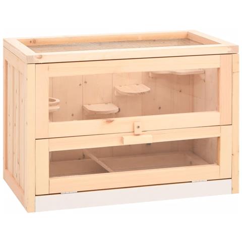 Gabbia Per Criceti 60x35,5x42 Cm In Legno Massello Di Abete - Foto 1