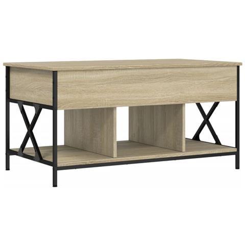 Tavolino Salotto Rovere Sonoma 100x55x50 Cm Multistrato Metallo - Foto 2