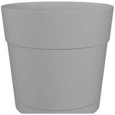 Pentola Di Fiori E Piante Di Plastica Rotonda - Serbatoio Dell'acqua - Ø 40 Cm - Grigio Chiaro - Foto 1