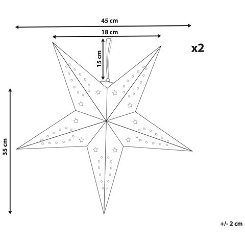 Set Di 2 Stelle Led Carta Rosso 45 Cm Motti - Foto 7