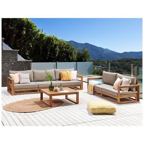 Set Divani Da Giardino A 5 Posti In Legno D'acacia Chiaro Timor Ii - Foto 1