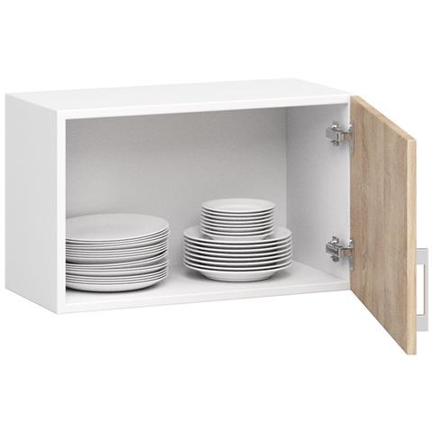 Mobile da cucina pensile LIMA, 1 anta, 60x30,5x29 cm, Colore Bianco e Sonoma Quercia - Foto 2