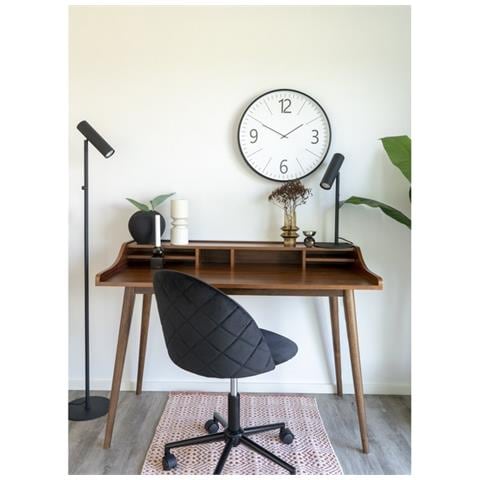 Sedia Da Scrivania Geneve - Nero - Velluto - 55x55x87 Cm - Foto 2