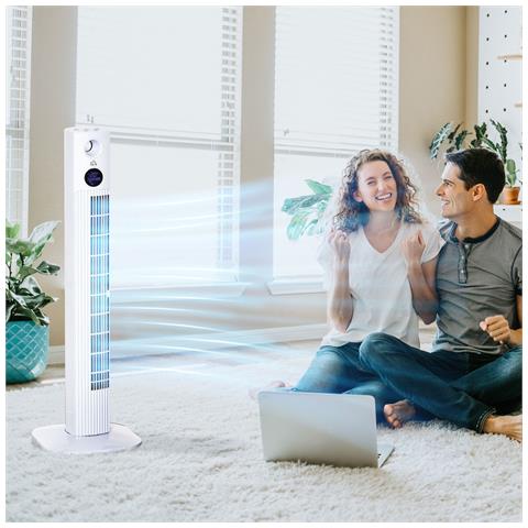 Ventilatore A Torre 45w A 3 Modalità E 3 Velocità Con Timer Da 12h E Diffusore, 31.5x31.5x96 Cm, Bianco - Foto 2