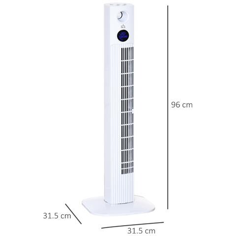 Ventilatore A Torre 45w A 3 Modalità E 3 Velocità Con Timer Da 12h E Diffusore, 31.5x31.5x96 Cm, Bianco - Foto 6