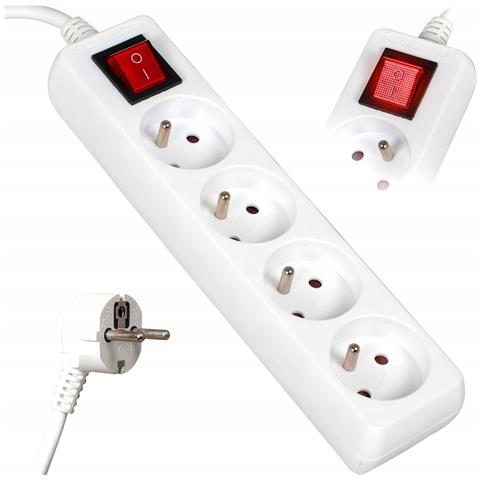 Cavo Di Prolunga 3mb 4gn+0+interruttore 3x1,0mm 10a Ip20 (lb0083-3) Va0307-3 - Foto 1