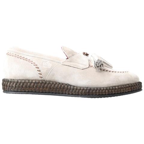 Scarpe Espadrillas Da Uomo In Pelle Scamosciata Avorio - Eu41/us8 - Foto 1