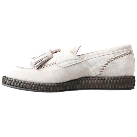Scarpe Espadrillas Da Uomo In Pelle Scamosciata Avorio - Eu41/us8 - Foto 2