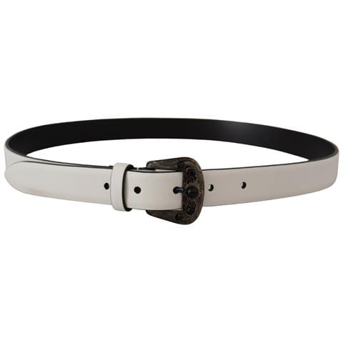 Cintura Fibbia Metallo Cristallo Pelle Bianca - 90 Cm / 36 Inches - Foto 3