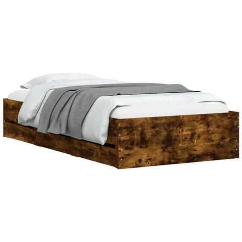 Giroletto Con Cassetti Rovere Fumo 90x200 Cm Legno Multistrato - Foto 3