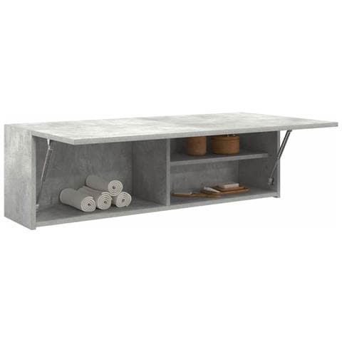 Armadietto Da Bagno Grigio Cemento 100x25x30 Cm In Truciolato - Foto 1