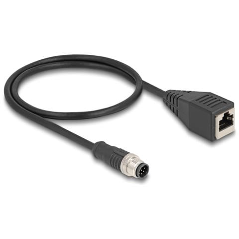Cavo M12 codificato A a 8 pin maschio per RJ45 femmina PVC 0,5 m - Foto 1