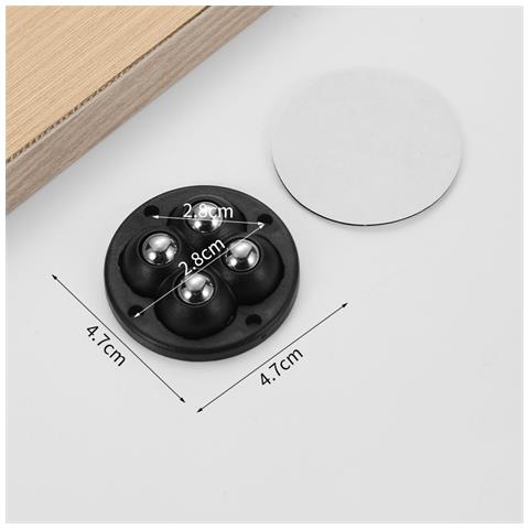 20pcs Ruote Girevoli, Rotelle Girevoli Adesive, Rotelle Per Mobili Resistenti (confezione Da 4) Black - Foto 3