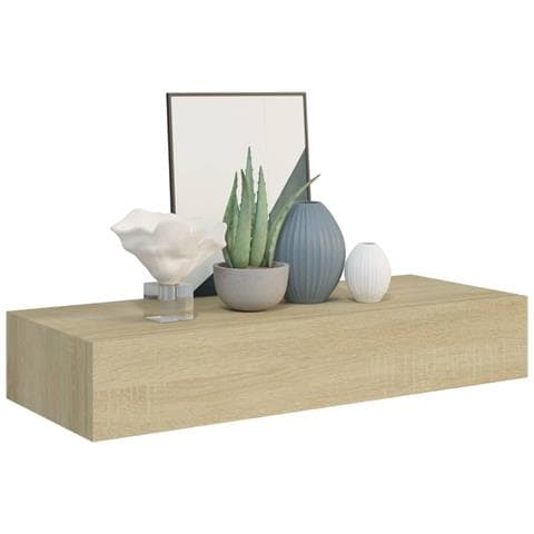 Scaffali Con Cassetti Da Parete 2 Pz Rovere 60x23,5x10 Cm Mdf - Foto 2