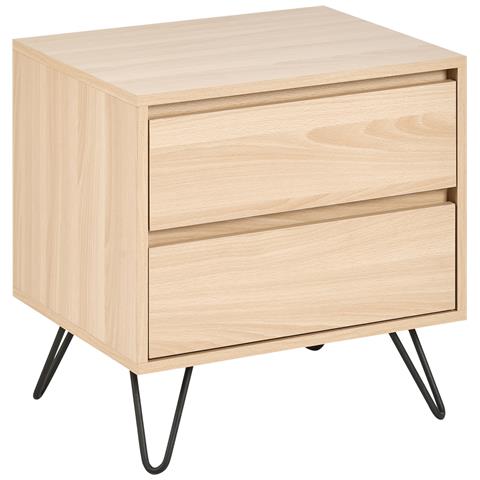 Comodino 2 Cassetti Cardigan Marrone Chiaro - Foto 2