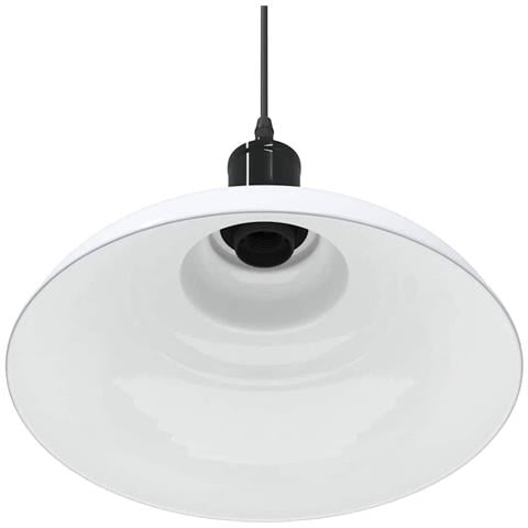 Lampada Sospensione Regolabile E27 Bianco Lucido Ø31cm Metallo - Foto 9