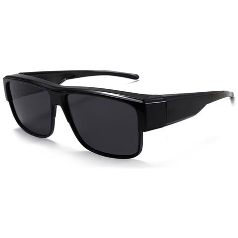 Occhiali Da Sole Clip-on Con Montatura Nera E Lenti Grigie - Foto 1
