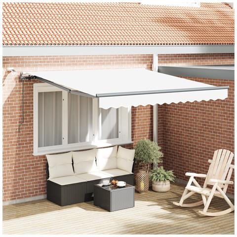 Tenda Retrattile Automatica  con LED Bianca 300x250 cm, Tessuto di Ricambio per Tenda  per Struttura 3x2.5 m Bianca - Foto 2