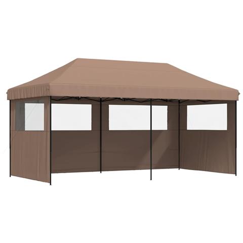 Tendone per Feste Pieghevole Pop-Up con 3 Pareti Marrone - Foto 1